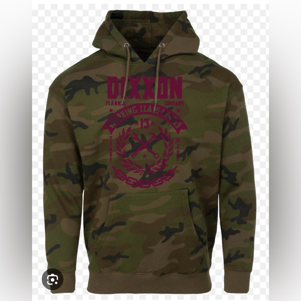 NWT Men’s Large Dixxon Camo Sweatshirt, Size Large.